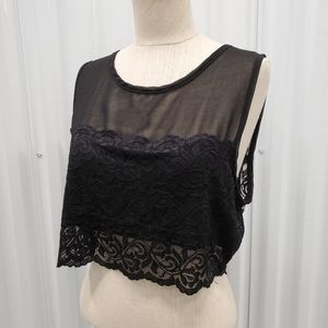 Black Lace Crop Top